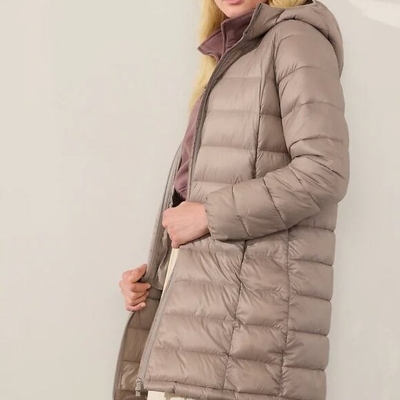 Athleta | Aire Puffer Parka | Light Beige (Feather) | Large - Picture 1 of 15